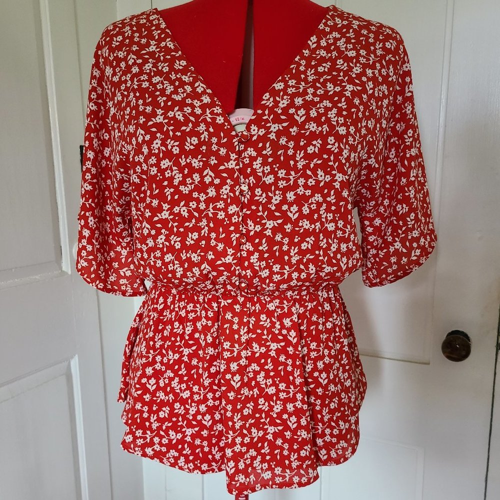 Sienna Sky Floral Boho Short Sleeve Blouse